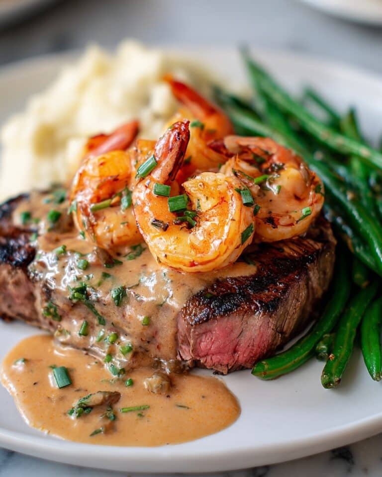 Steak with Cajun Shrimp Sauce Recipe