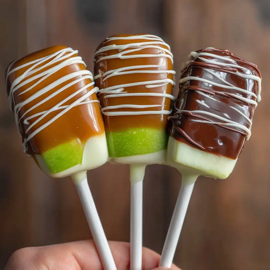 Homemade Caramel Apple Slices on a Stick Recipe - Recipe Image