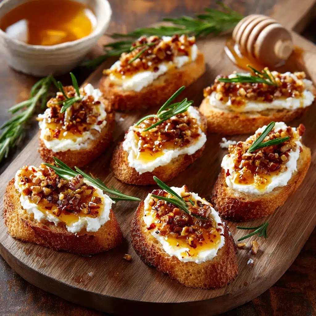 Sweet and Spicy Whipped Feta Crostini With Hot Honey Recipe - Recipe Image