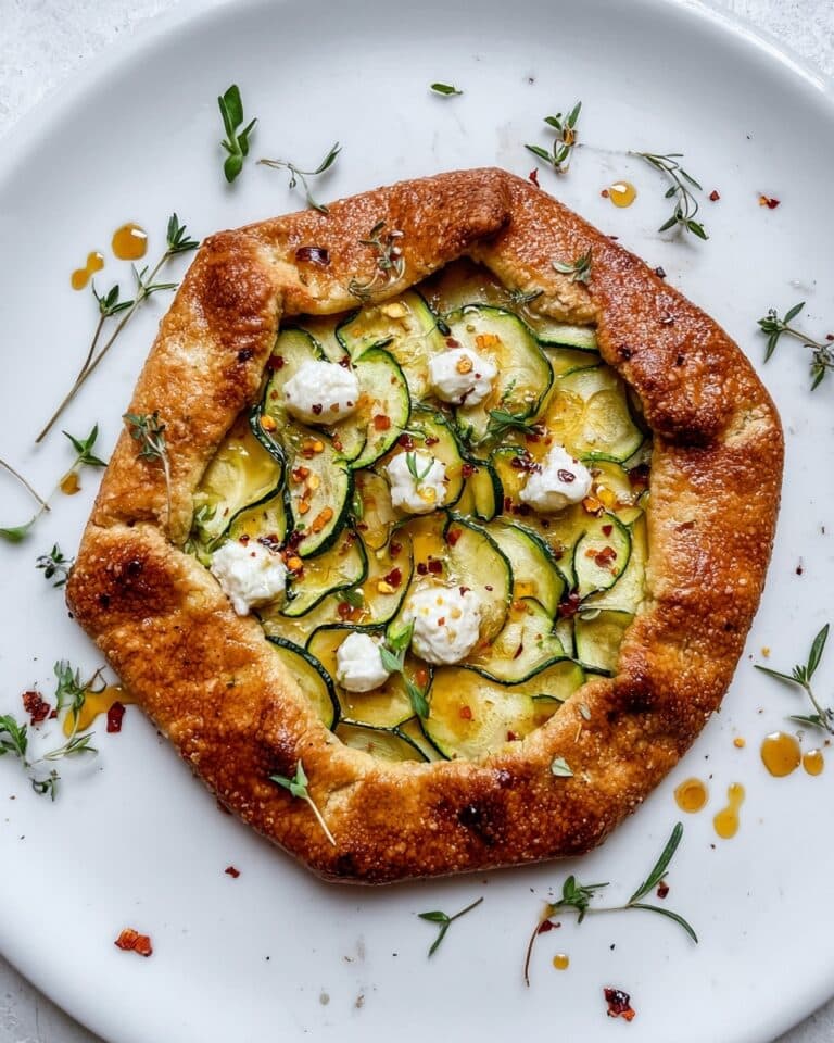 Zucchini & Goat Cheese Galette with Hot Honey & Thyme Recipe