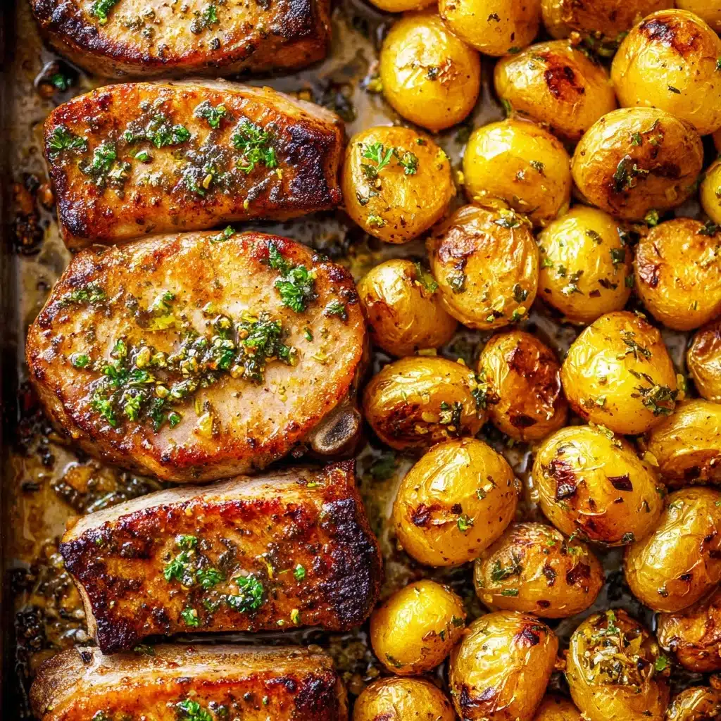 Ranch Pork Chops and Potatoes Sheet Pan Dinner Recipe - Recipe Image