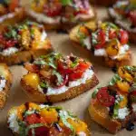 Quick Peach Bruschetta with Whipped Ricotta Recipe