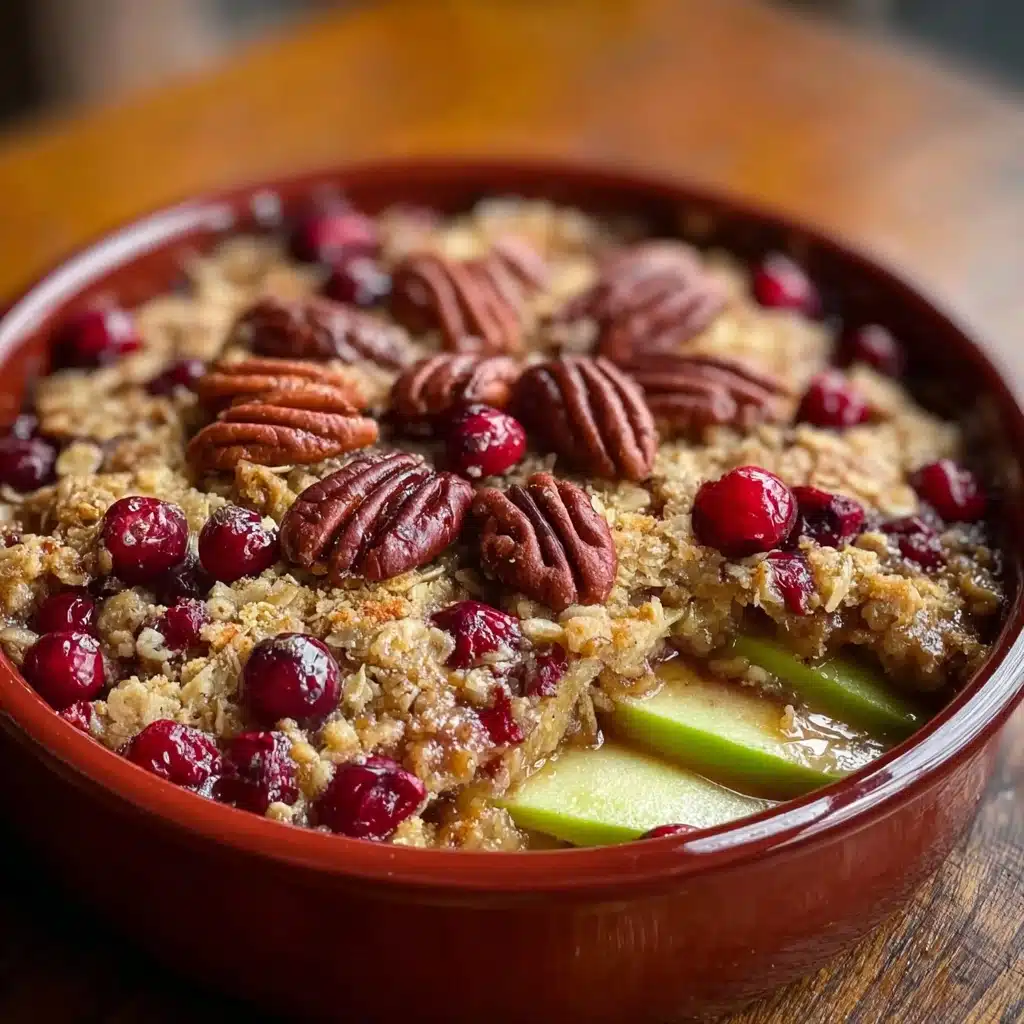 Spiced Cranberry Apple Crumble With Pecan Topping Recipe