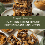 4 Ingredient Peanut Butter Banana Bars Recipe