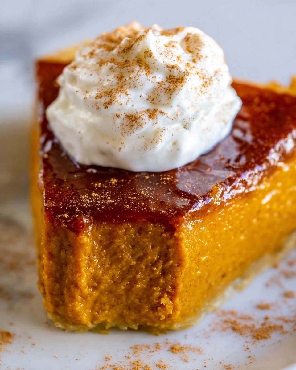 A single slice of crustless pumpkin pie is placed on a white bowl, showing a smooth, slightly cracked orange-brown filling with a soft and moist texture. On top of the pie slice, there is a perfectly rounded scoop of creamy white ice cream with fine ridges and a cold, smooth look. The white bowl sits on a white marbled surface, brightening the warm tones of the pumpkin pie and ice cream. photo taken with an iphone --ar 4:5 --v 7