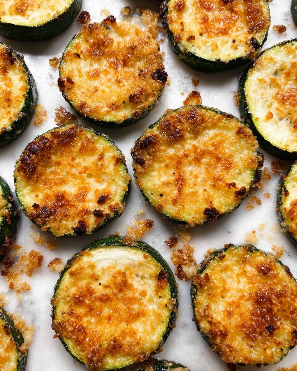 A white plate filled with a single layer of round, golden-brown zucchini chips with a crispy texture, each chip showing a thin dark green outline from the zucchini skin; the chips have a slightly bubbled, crunchy surface with some darker brown spots indicating a well-baked or fried finish, arranged closely to cover the entire plate on a white marbled surface. photo taken with an iphone --ar 4:5 --v 7