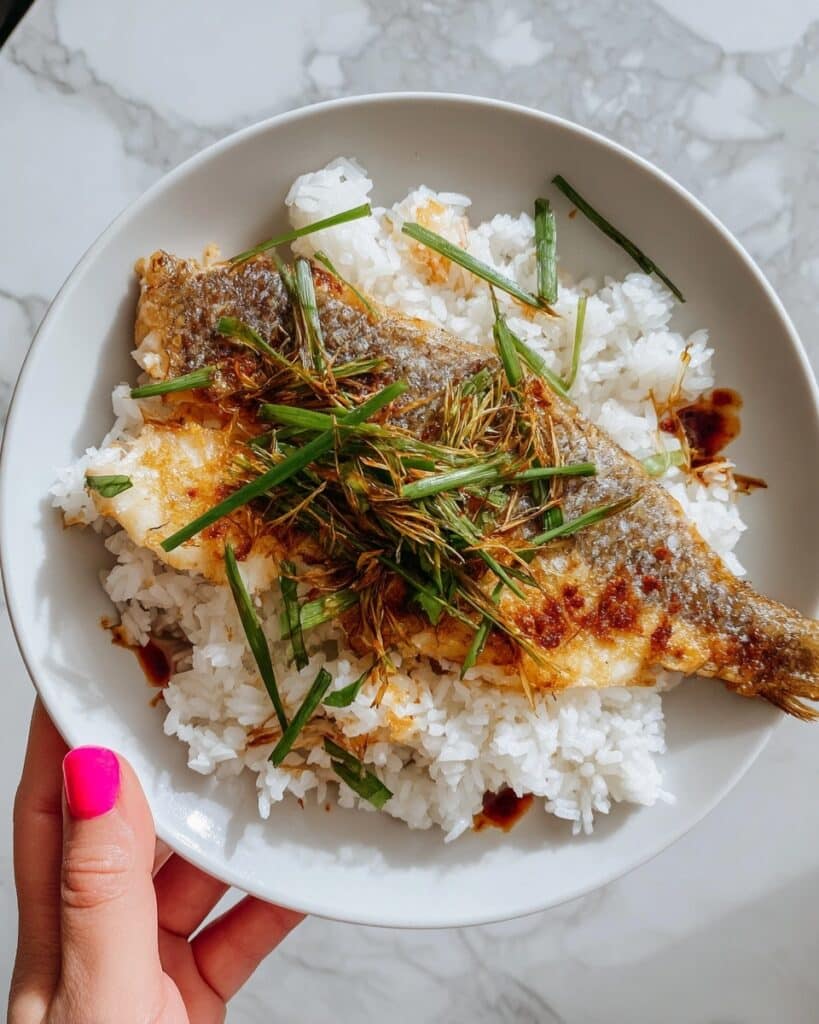 Chinese-Style Crispy Sea Bass with Ginger and Spring Onions Recipe