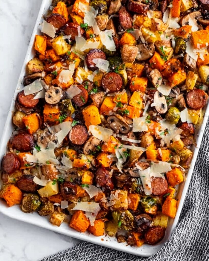 Sheet Pan Chicken Sausage with Harvest Veggies Recipe