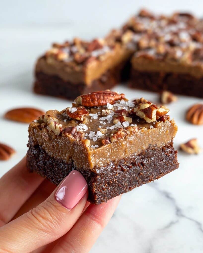 Healthy Caramel Pecan Brownies (No-Bake, Vegan) Recipe