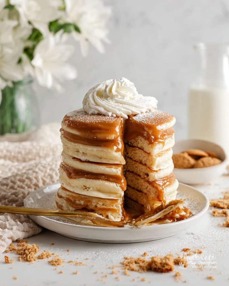 Vegan Biscoff Stuffed Pancakes Recipe