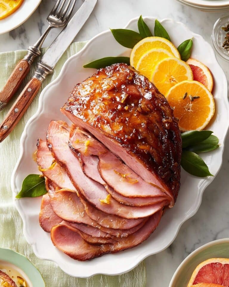 Brown Sugar and Orange Marmalade Glazed Easter Ham Recipe