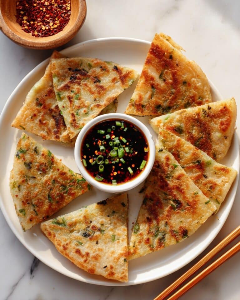 Easy Scallion Pancakes with Soy Dipping Sauce Recipe