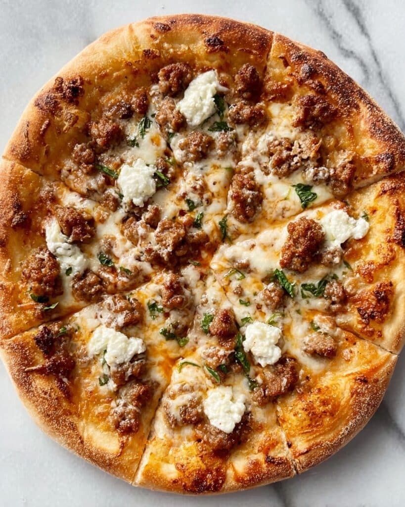 Hot Sausage Feta Honey Pizza Recipe