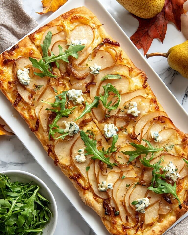 Caramelized Pear and Gorgonzola Flatbread Recipe