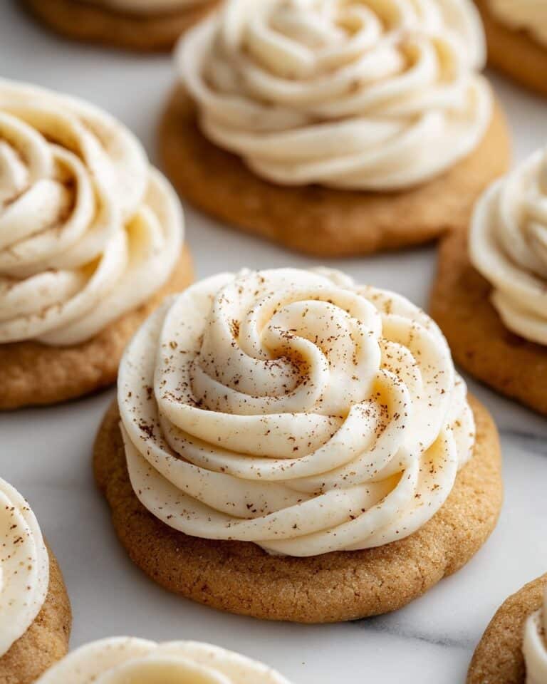 Eggnog Cookies with Creamy Frosting and Nutmeg Garnish Recipe