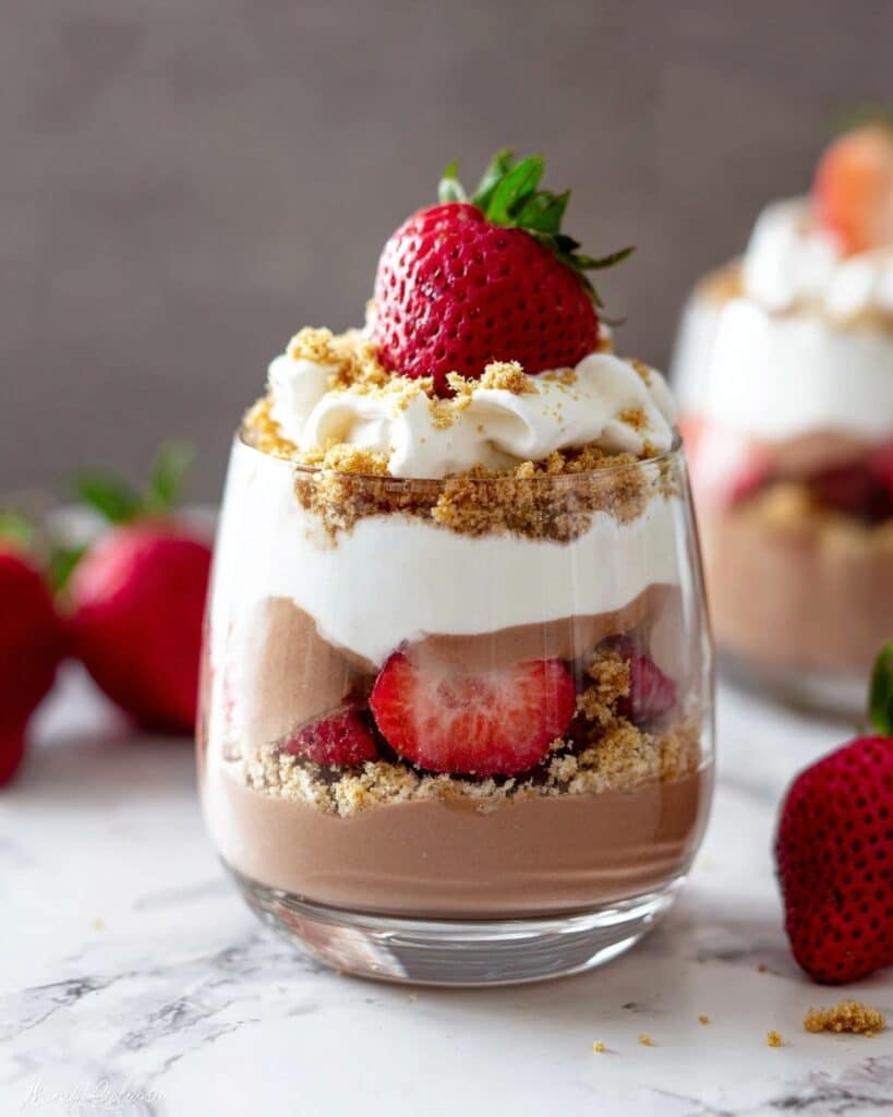 No Bake Chocolate Cheesecake Strawberry Trifle Recipe