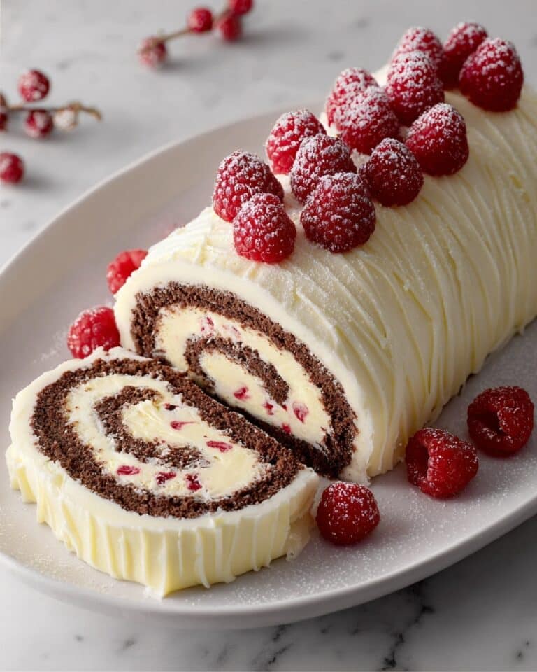 White Chocolate Raspberry Yule Log Recipe
