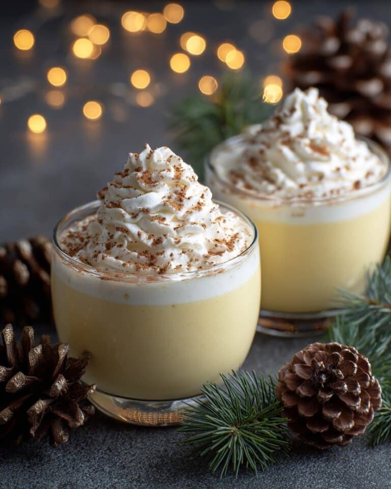 Eggnog Panna Cotta with Nutmeg Whipped Cream Recipe