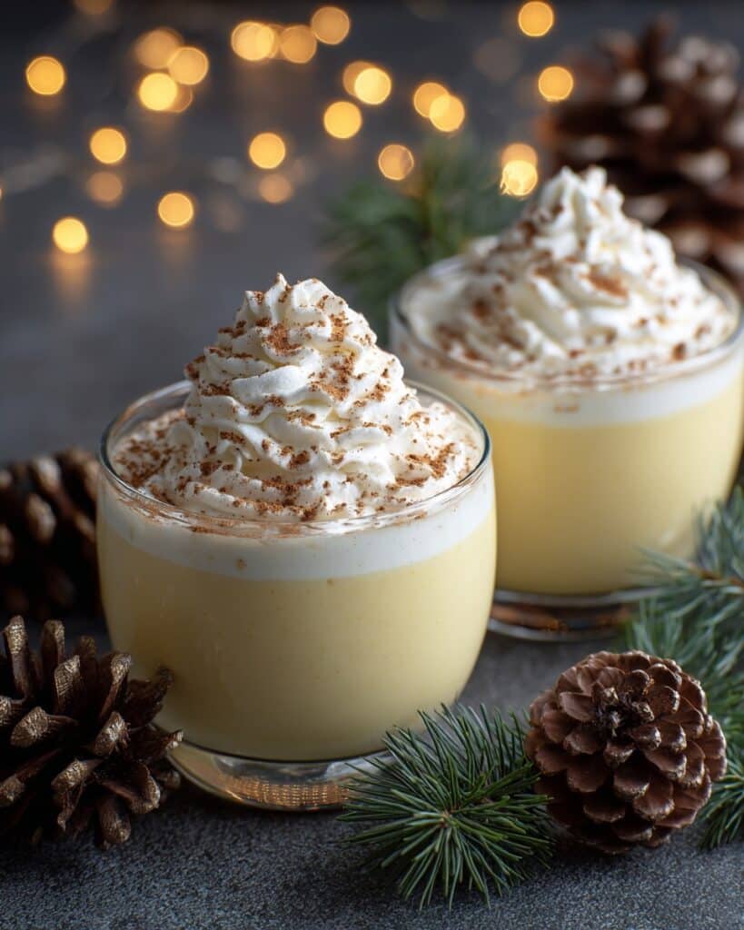 Eggnog Panna Cotta with Nutmeg Whipped Cream Recipe