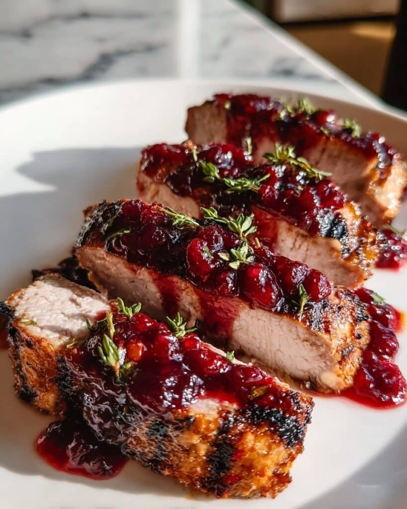 Christmas Pork Loin with Cranberry Sauce Recipe