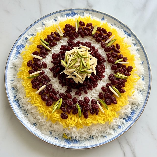 Zereshk Polo – Persian Barberry Rice with Saffron Tahdig Recipe
