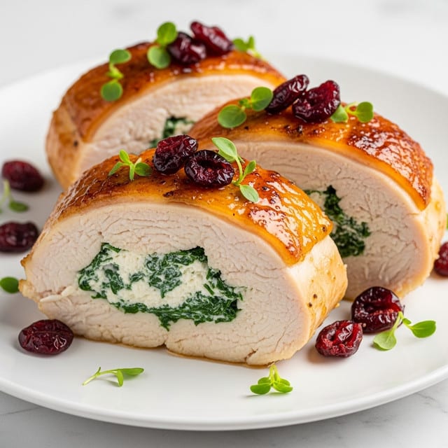 Spinach & Cranberry Stuffed Chicken Breasts Recipe