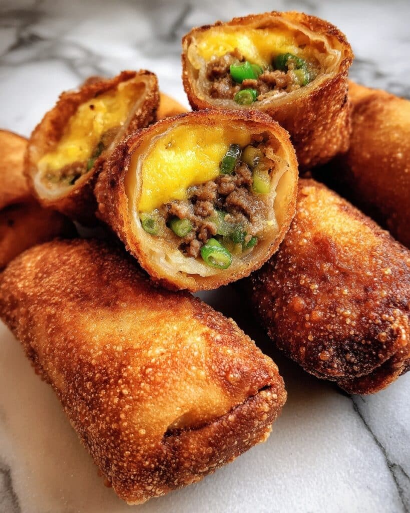 Cheeseburger Egg Rolls Recipe