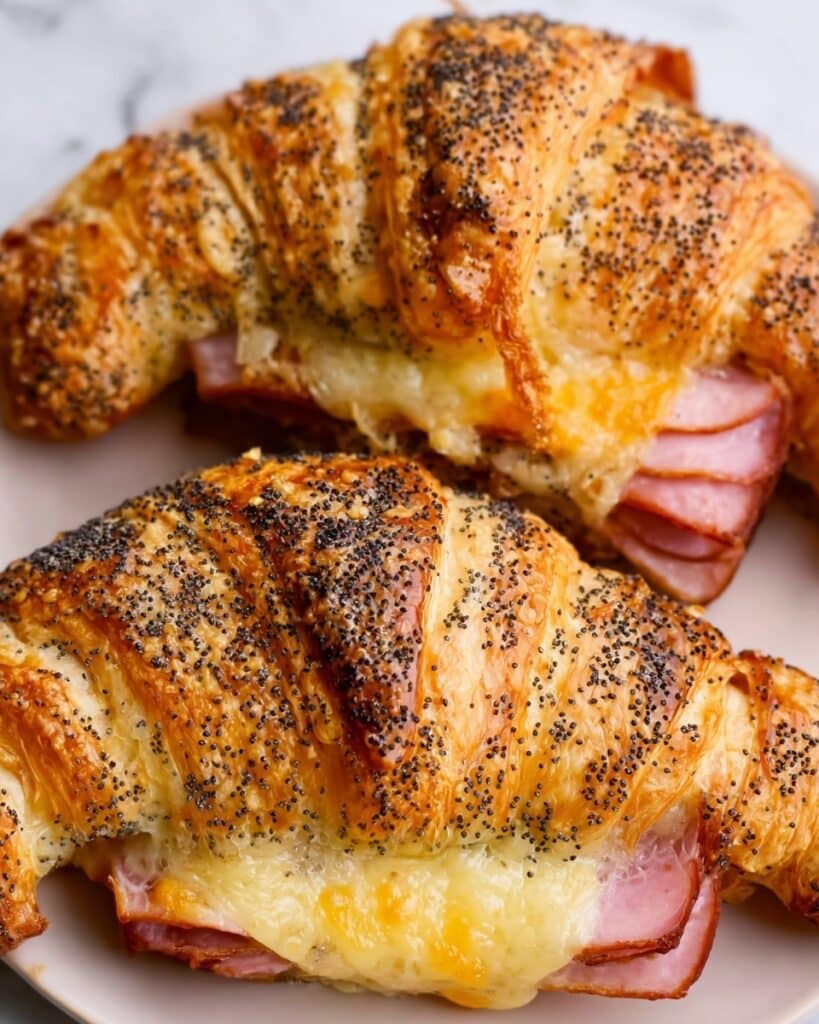 Baked Ham and Cheese Croissants Recipe