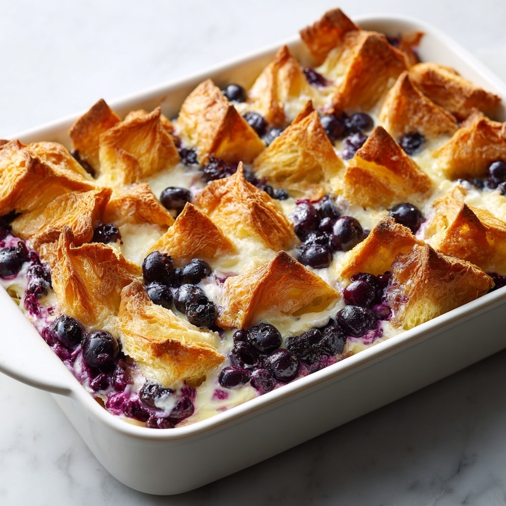 The image shows several square slices of a dessert with three distinct layers. The bottom layer is a thick, crumbly brown crust. Above it is a smooth, white creamy middle layer that looks soft and fluffy. On top of each piece, there is a bright red sliced strawberry resting on the white cream, adding a fresh and juicy texture. The dessert pieces are arranged closely on white parchment paper, all placed on a white marbled surface. Photo taken with an iphone --ar 4:5 --v 7