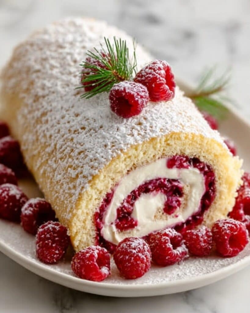 Raspberry Swirl Christmas Roll Recipe