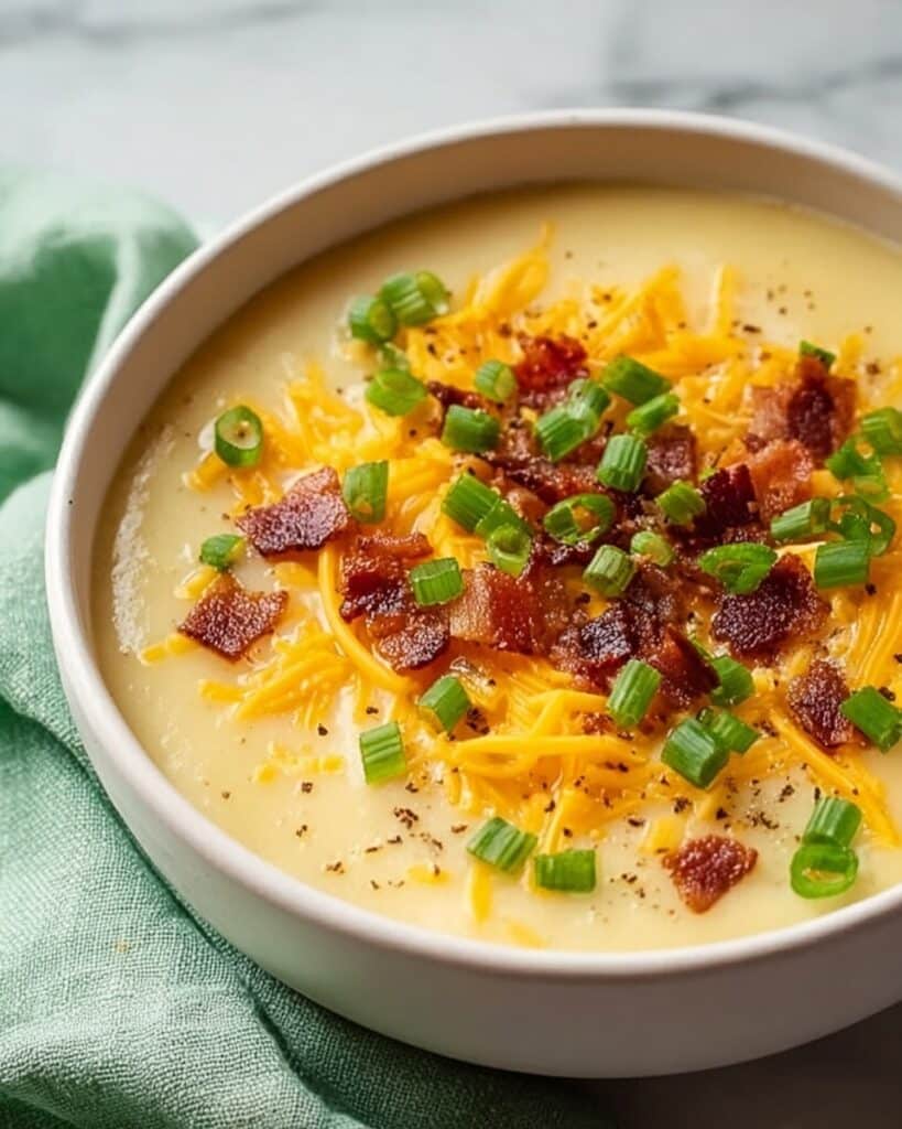 Cheesy Instant Pot Loaded Baked Potato Soup Recipe