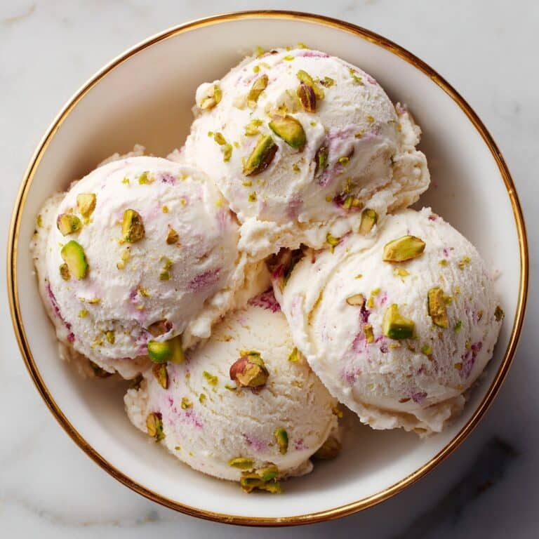Rose Pistachio Cheesecake Ice Cream Recipe