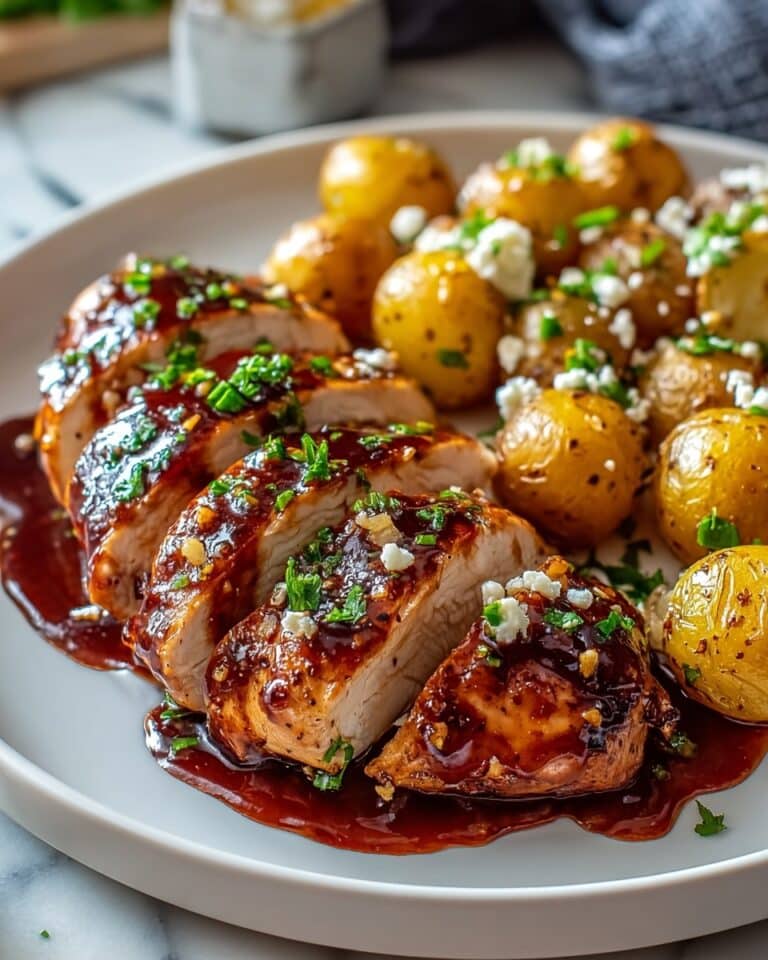 Savor Honey BBQ Chicken & Creamy Garlic Parmesan Potatoes Recipe