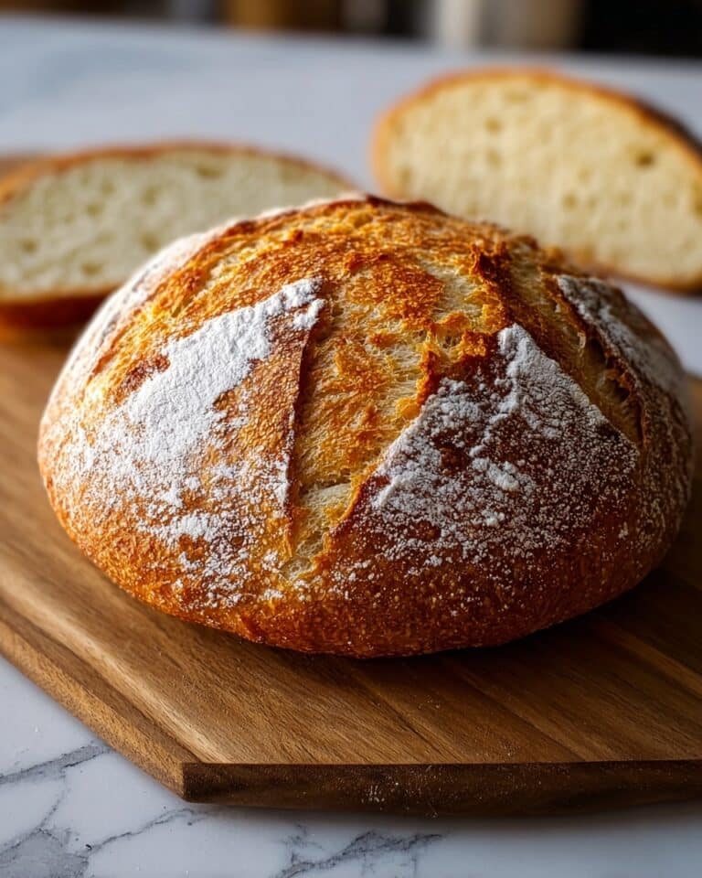 Crusty Golden Sourdough Bread with a Soft Chewy Center Recipe