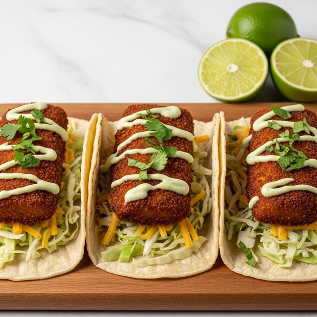 Crispy Baked Fish Tacos with Avocado Lime Sauce Recipe