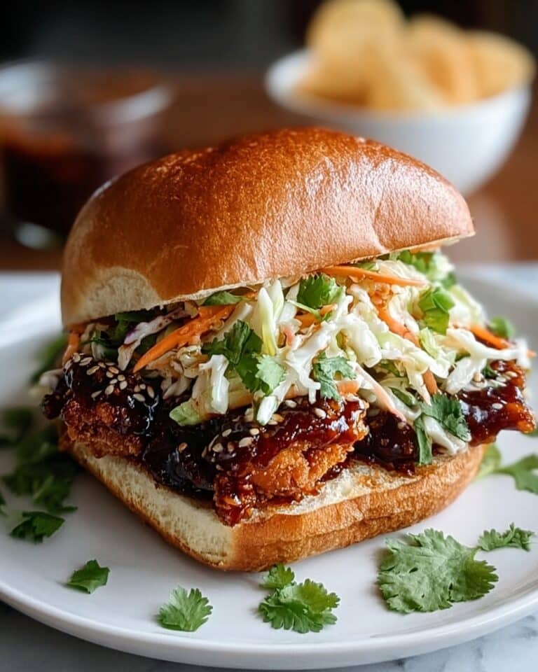 Spicy Korean BBQ Chicken Sandwich with Crispy Slaw Recipe
