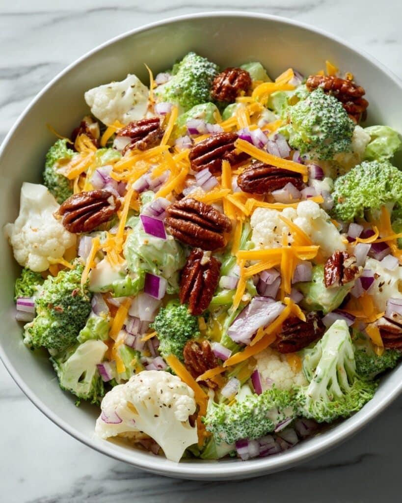 Low Carb Broccoli Cauliflower Salad With Bacon Recipe