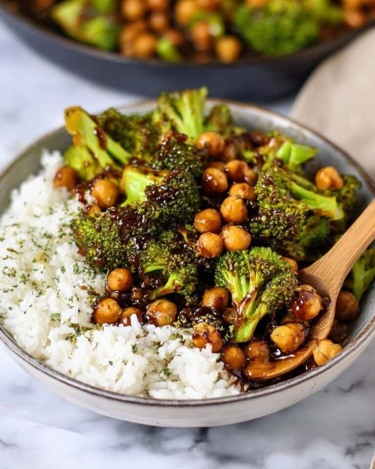 Garlic Broccoli Stir Fry with Chickpeas and Maple Soy Sauce Recipe