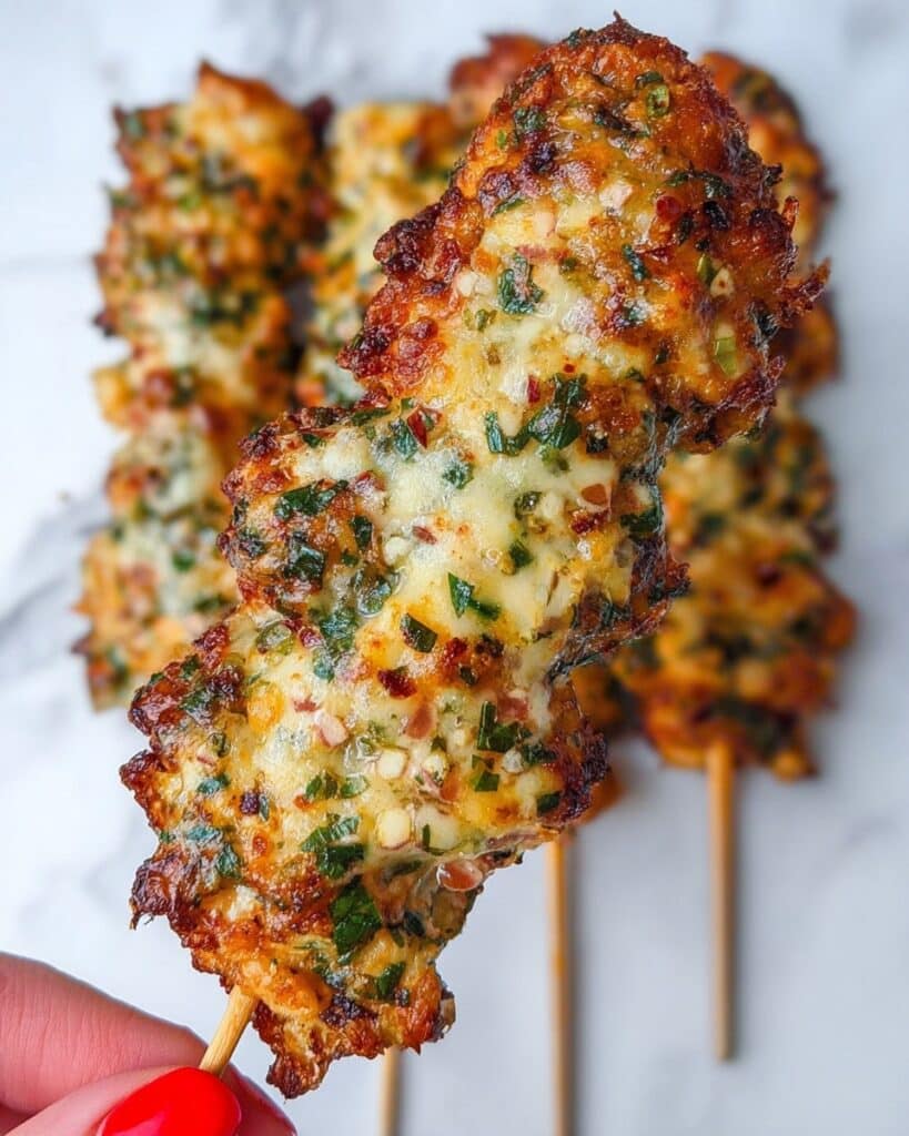 Garlic Parmesan Chicken Skewers Recipe