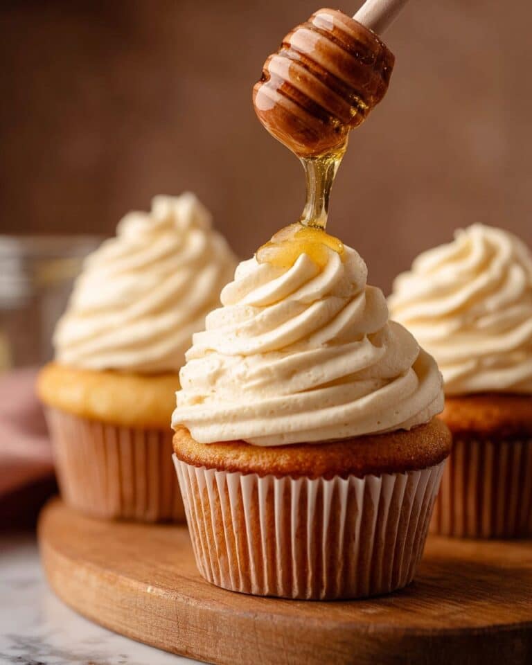 Fluffy Honey Cupcakes with Honey Buttercream Recipe