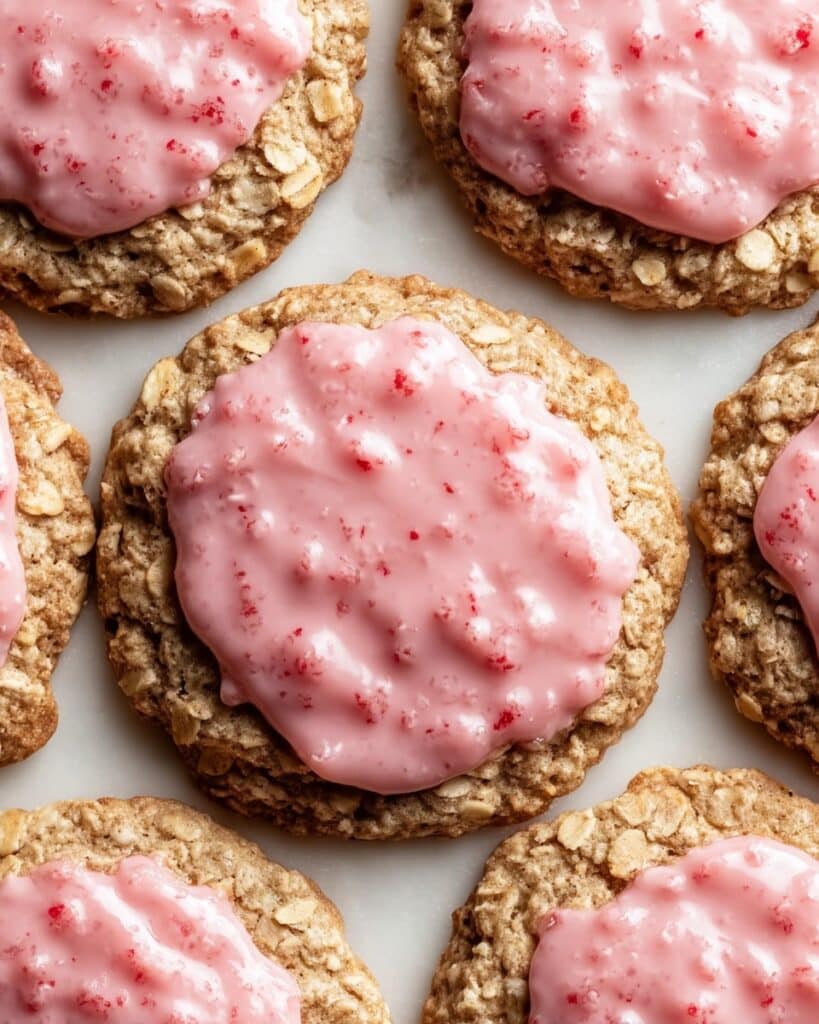 Strawberry Iced Oatmeal Cookies Recipe