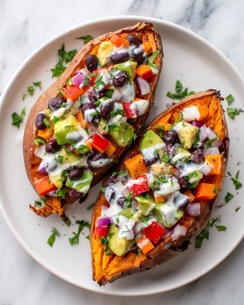 Harvest Loaded Sweet Potatoes with Maple-Pecan Crunch Recipe