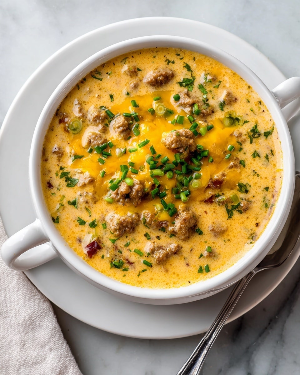 Keto Beef Cheeseburger Soup Recipe