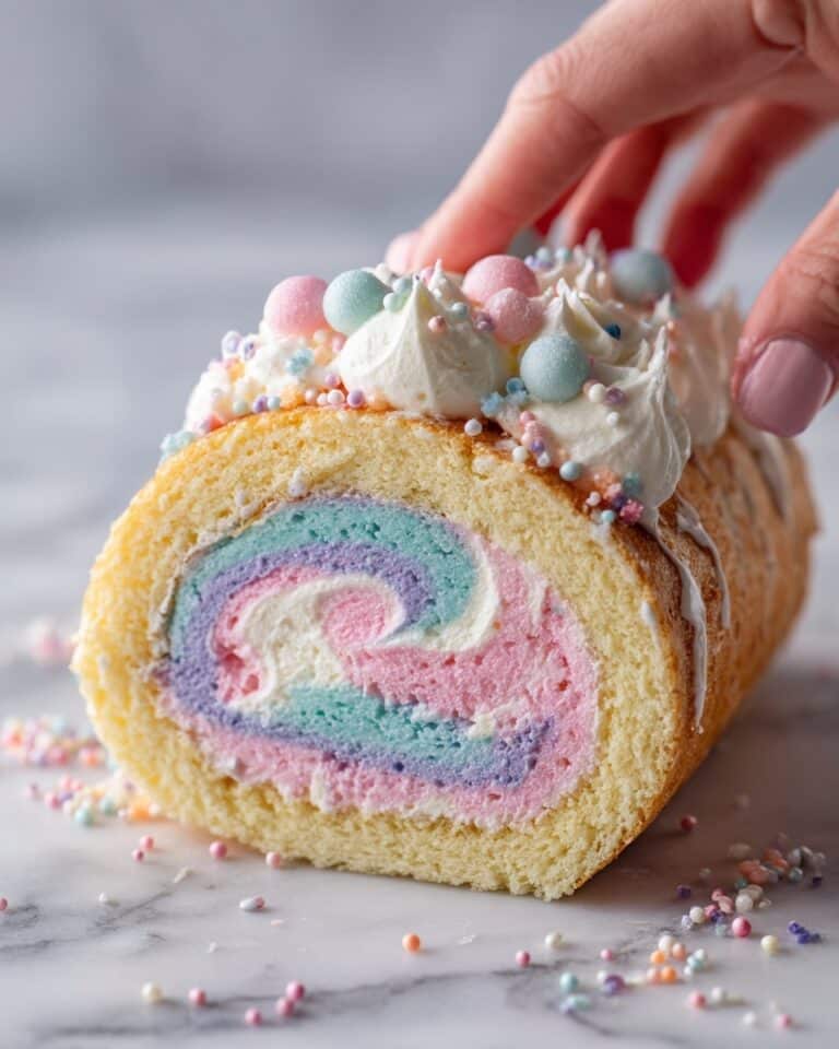 Easter Pastel Striped Cake Roll Recipe