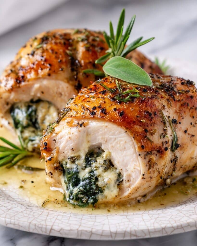 Herbed Ricotta Stuffed Chicken Rolls Recipe