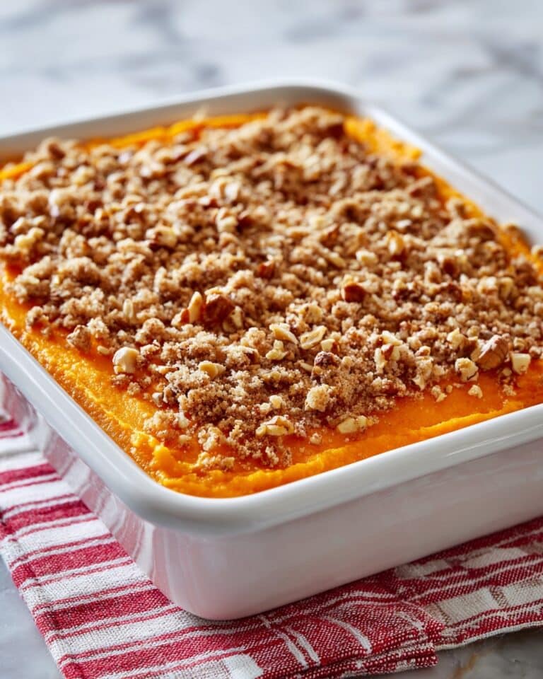 Sweet Potato Casserole with Praline Streusel Topping Recipe